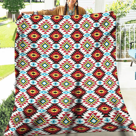 Native American Style Pattern Soft And Warm Fleece Blanket