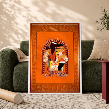 Native American Mother & Children Canvas - Every Child Matters Artwork