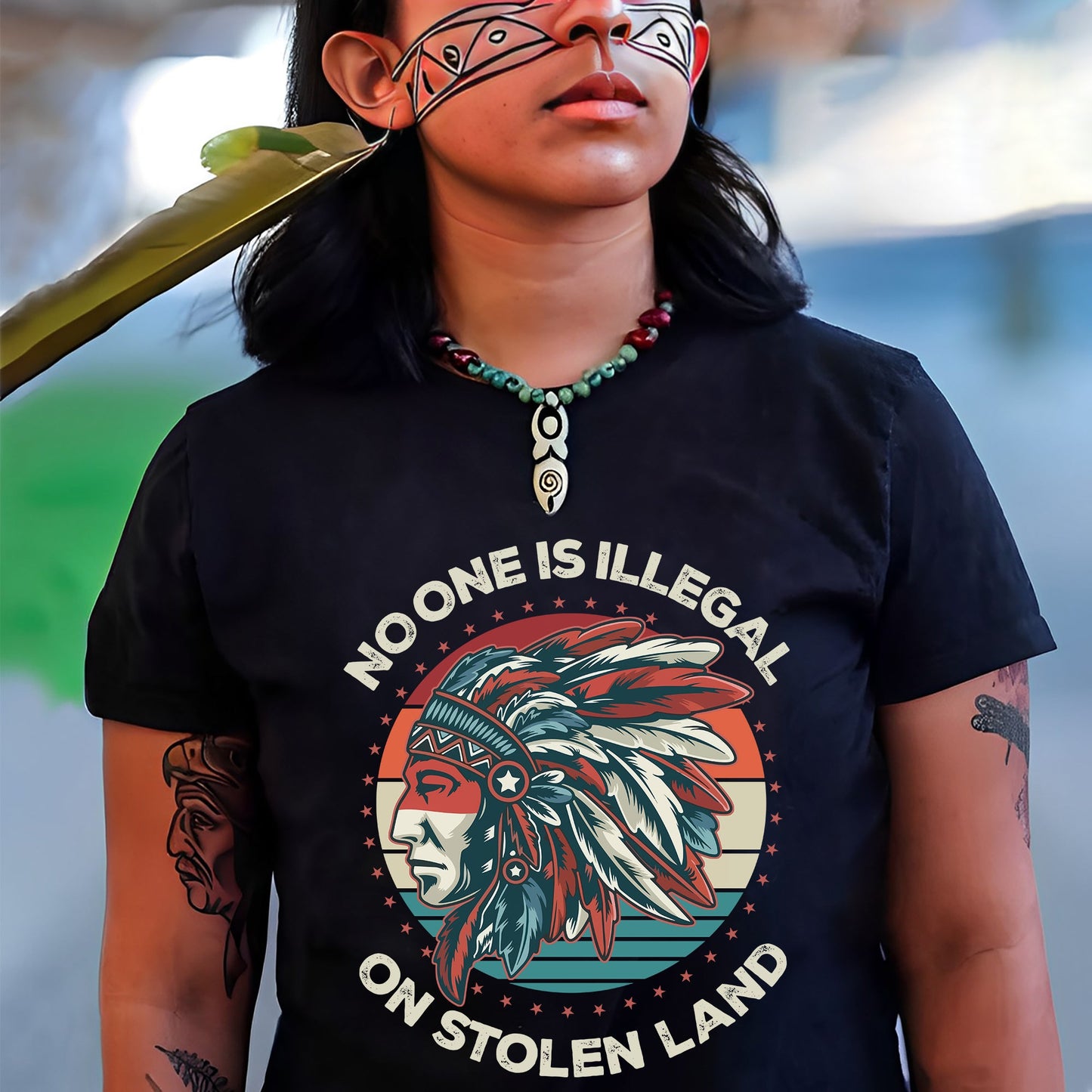 NO ONE IS ILLEGAL ON STOLEN LAND Style 13 - One Sides