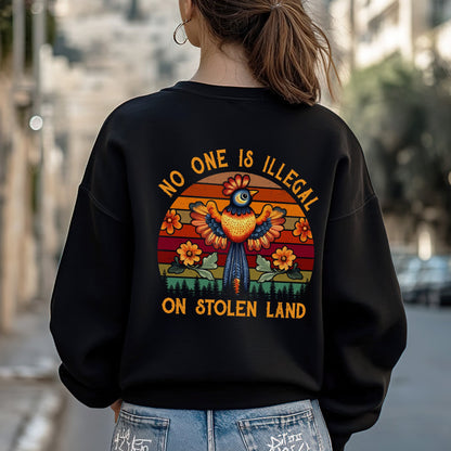 NO ONE IS ILLEGAL ON STOLEN LAND 25 - Two sides - Unisex T-Shirt/T-Shirt V-Neck/Hoodie/Sweatshirt