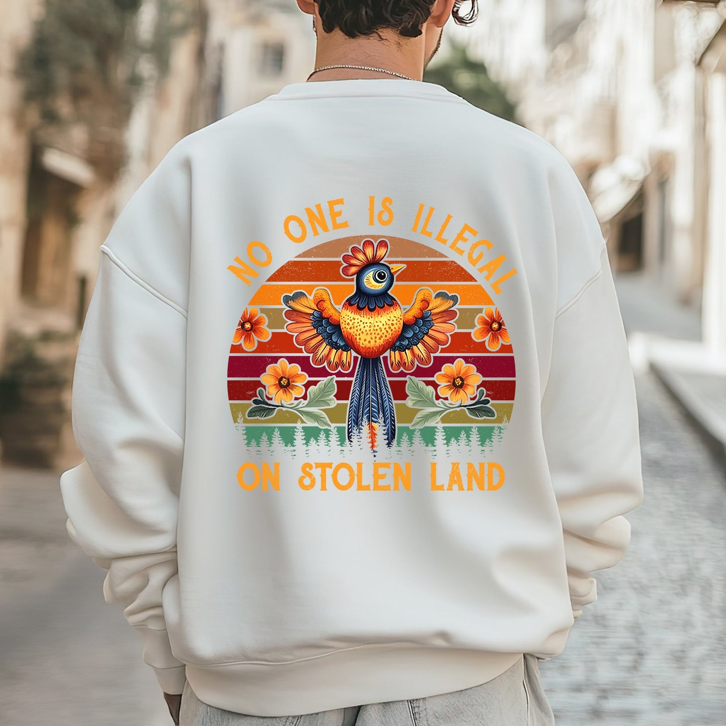 NO ONE IS ILLEGAL ON STOLEN LAND 25 - Two sides - Unisex T-Shirt/T-Shirt V-Neck/Hoodie/Sweatshirt