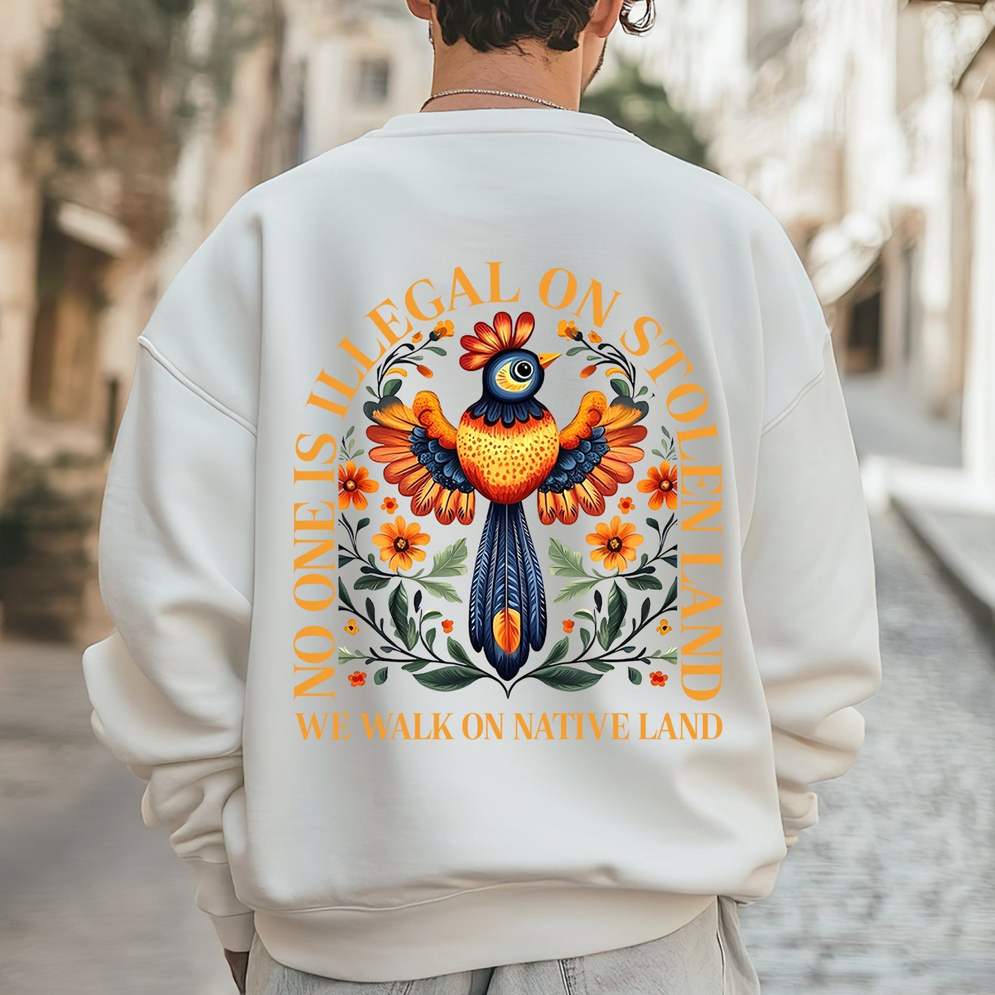 NO ONE IS ILLEGAL ON STOLEN LAND. WE WALK ON NATIVE LAND - Two Sides