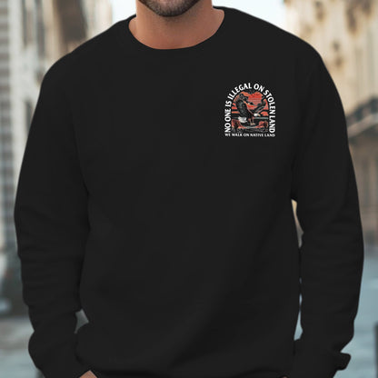 NO ONE IS ILLEGAL ON STOLEN LAND. WE WALK ON NATIVE LAND 20 - Two sides - Unisex T-Shirt/T-Shirt V-Neck/Hoodie/Sweatshirt