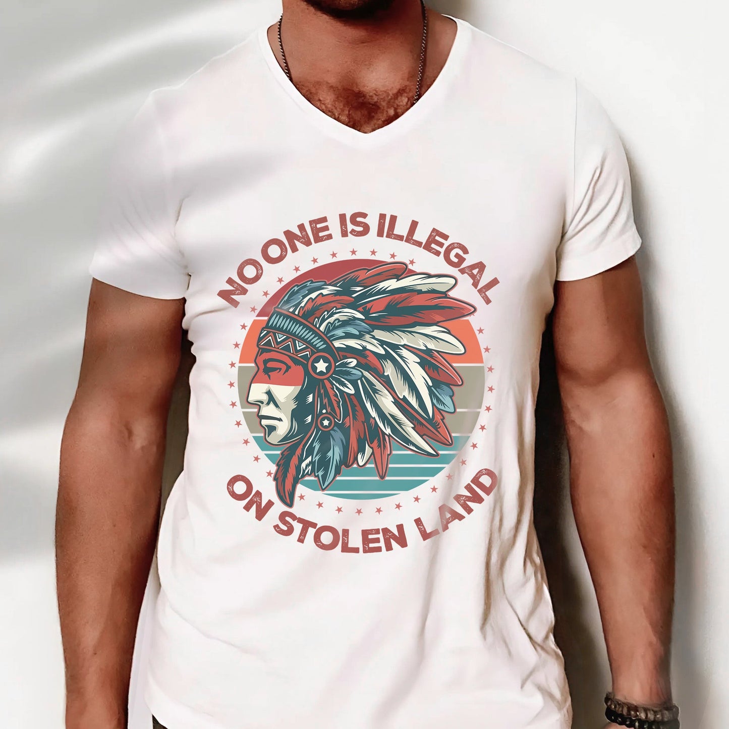 NO ONE IS ILLEGAL ON STOLEN LAND Style 13 - One Sides