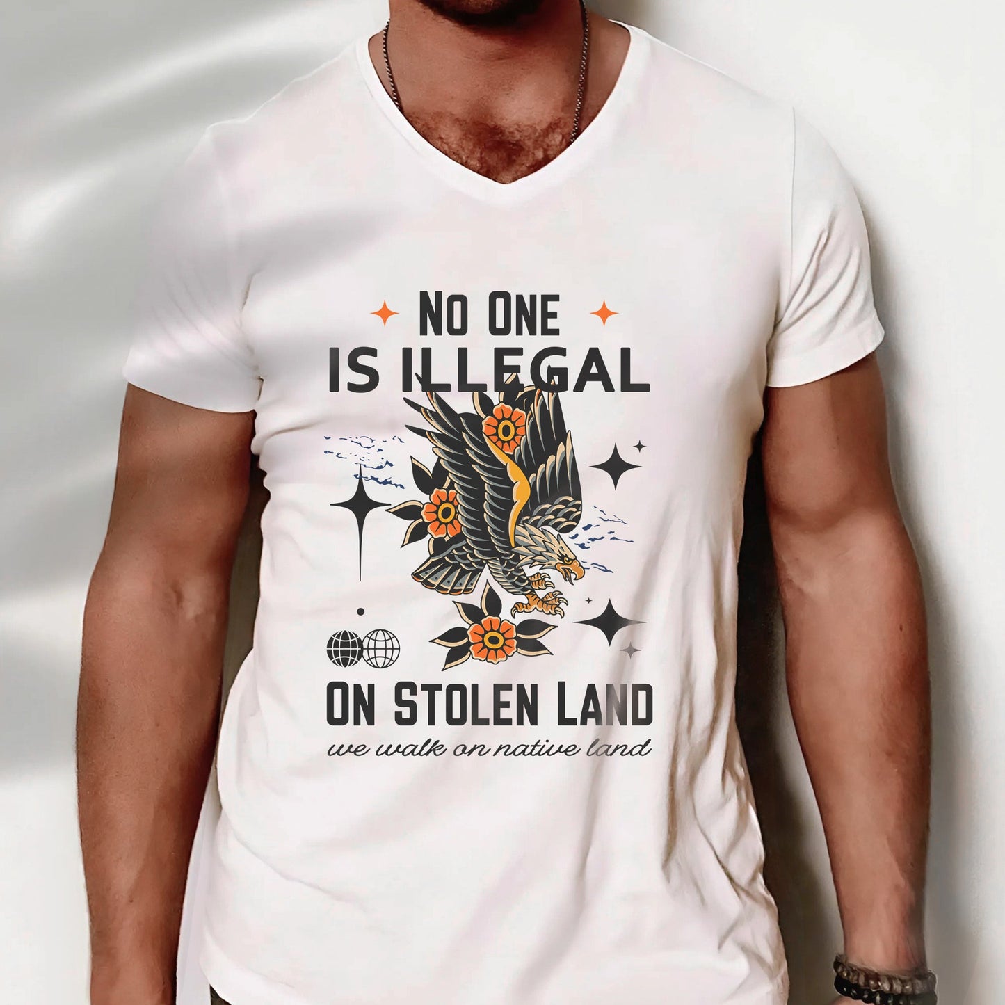NO ONE IS ILLEGAL ON STOLEN LAND. WE WALK ON NATIVE LAND Style 11 - One Sides