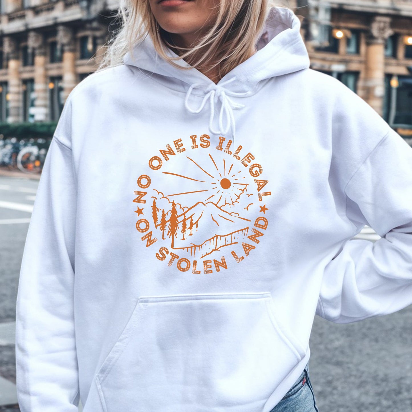 No One Is Illegal On Stolen Land Awareness Unisex T-Shirt/T-Shirt V-Neck/Hoodie/Sweatshirt