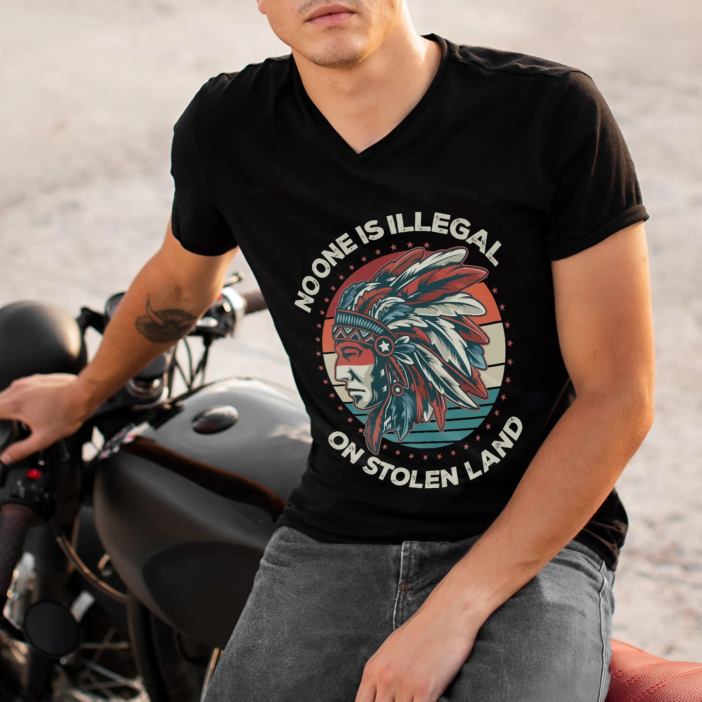 NO ONE IS ILLEGAL ON STOLEN LAND Style 13 - One Sides