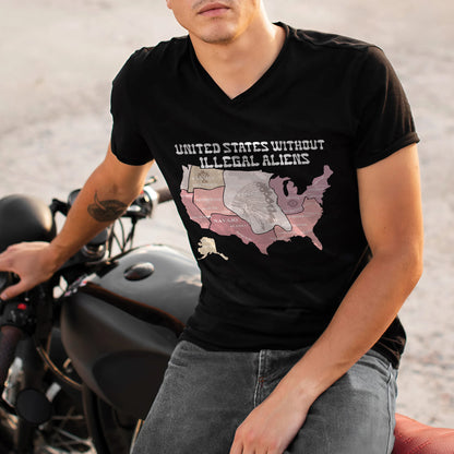 United States Without Illegal Aliens - Unisex T-shirt/T-shirt V-Neck/Hoodie/Sweatshirt - NO ONE IS ILLEGAL ON STOLEN LAND