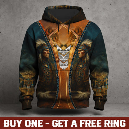 Native Spirit – Wolf & Chief All Over Print Hoodie