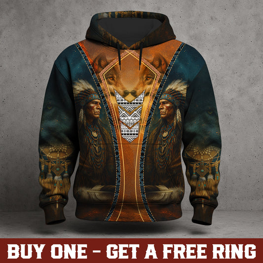Native Spirit – Wolf & Chief All Over Print Hoodie