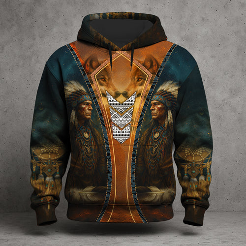 Native Spirit – Wolf & Chief All Over Print Hoodie