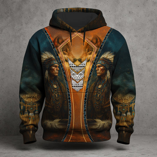 Native Spirit – Wolf & Chief All Over Print Hoodie