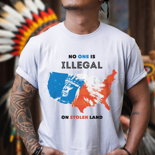 NO ONE IS ILLEGAL ON STOLEN LAND. WE WALK ON NATIVE LAND 22 - One sides - Unisex T-Shirt/T-Shirt V-Neck/Hoodie/Sweatshirt