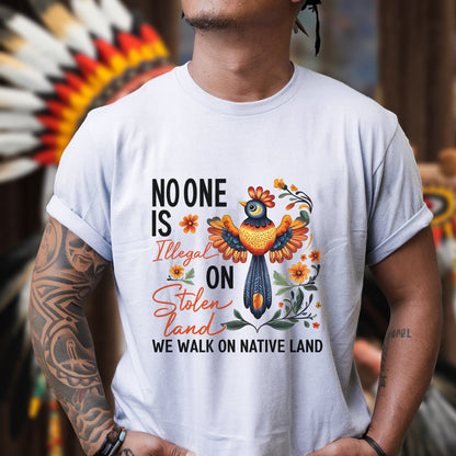 NO ONE IS ILLEGAL ON STOLEN LAND. WE WALK ON NATIVE LAND 24 - One sides - Unisex T-Shirt/T-Shirt V-Neck/Hoodie/Sweatshirt