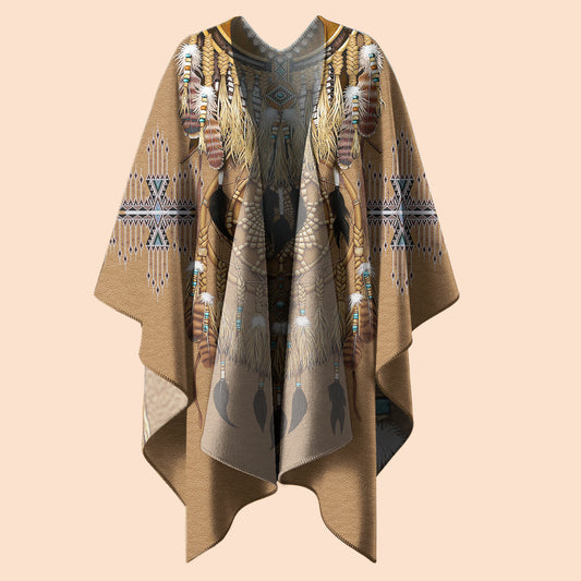 Poncho Boho Shield Power – Dreamcatcher Chest & Native Detail