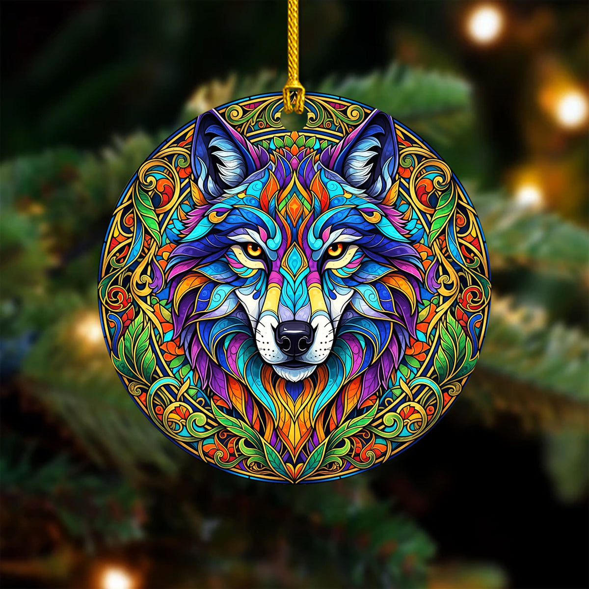 Rainbow Wolf - Psychedelic Spirit Animal - Unique Christmas Gift Decor Flat Acrylic