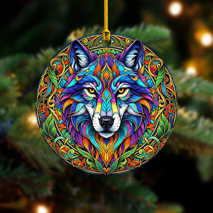 Rainbow Wolf - Psychedelic Spirit Animal - Unique Christmas Gift Decor Flat Acrylic