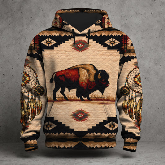 Native American Buffalo Hoodie – Tribal Bison Spirit All Over Print Hoodie