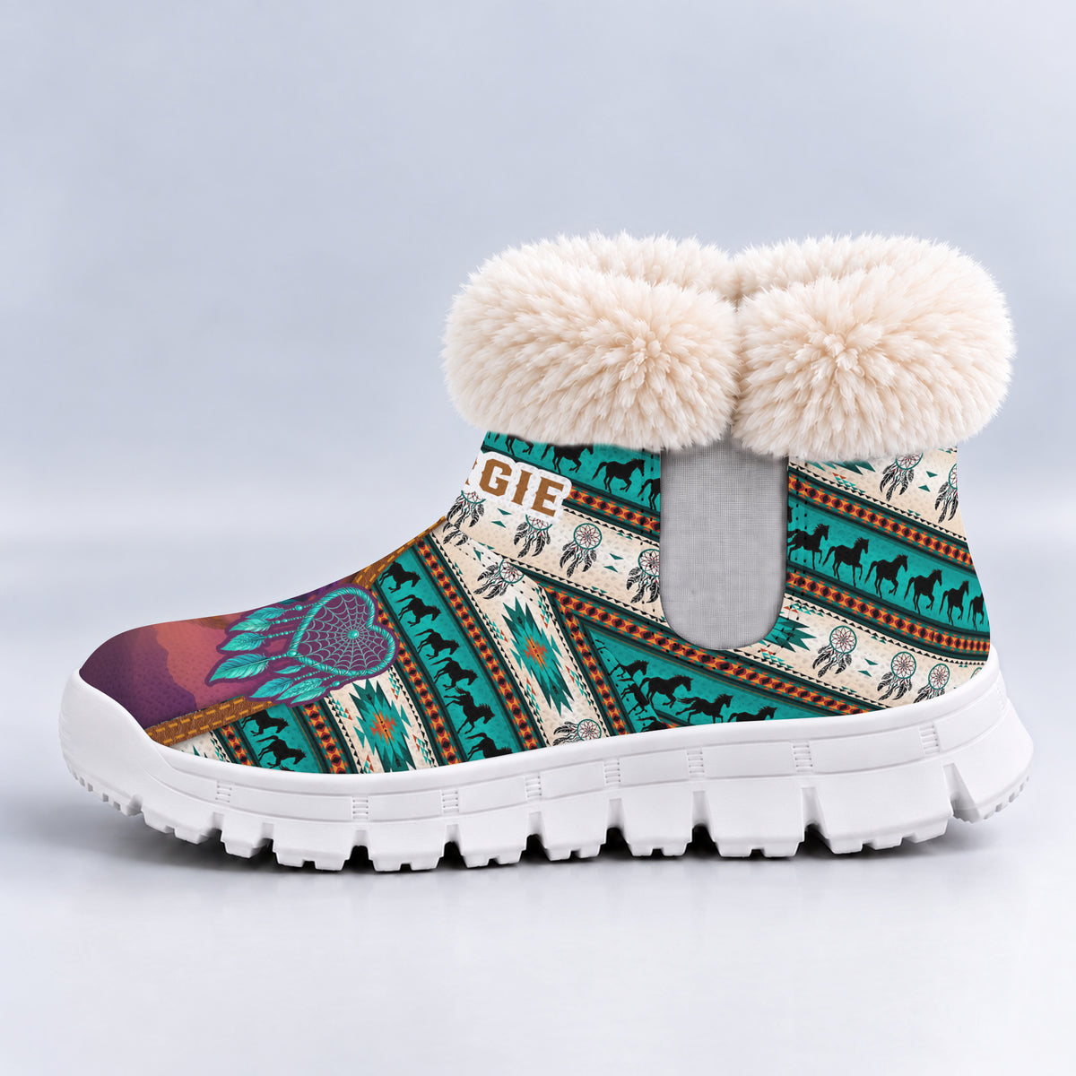 Personalized Snow Boots - Wolf & Dreamcatcher A Heartfelt Family Gift with Soul and Spirit