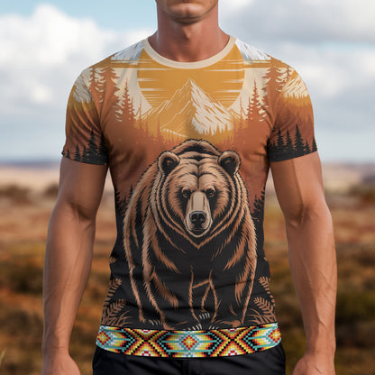 3D T-Shirt" Spirit of the Bear – A Symbol of Strength, Protection, and Native Heritage"