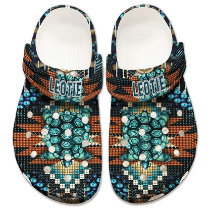 Custom Name Boho Tribal Sea Turtle Clogs – Meaningful Gift for the Whole Family