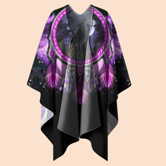 Poncho Mystic Wolf Dream – Embrace the Moonlight Spirit