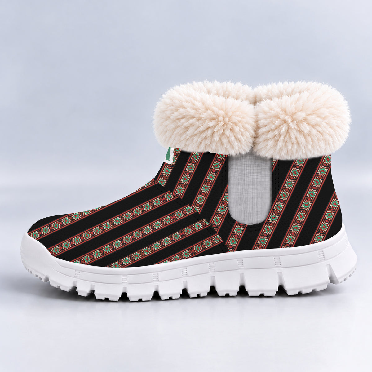 Personalized Snow Boots - Ethnic Stripes & Feather Pattern Great Gift Idea