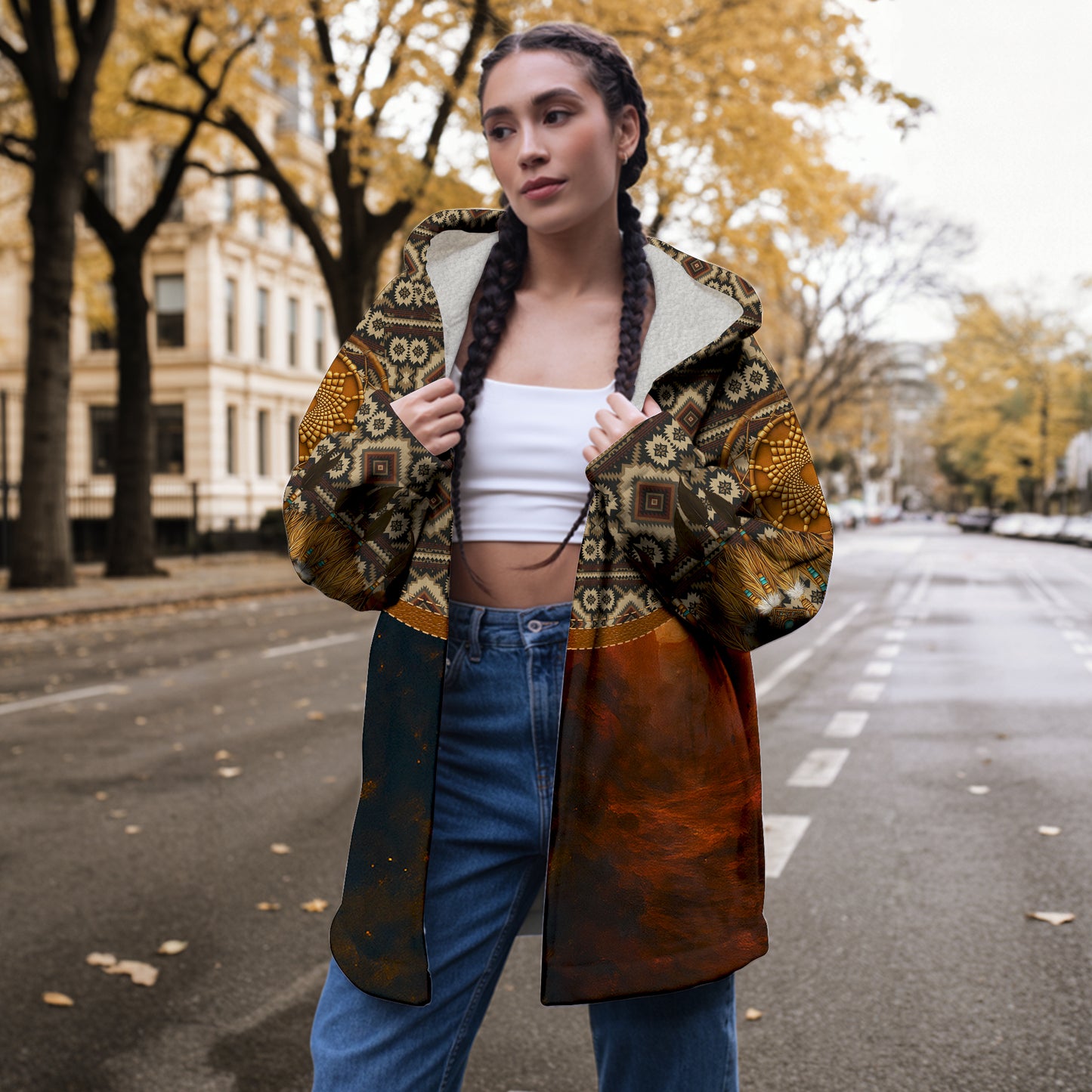 1. Native Wolf Spirit Dream Cloak – Wisdom and Courage Beneath the Eclipse