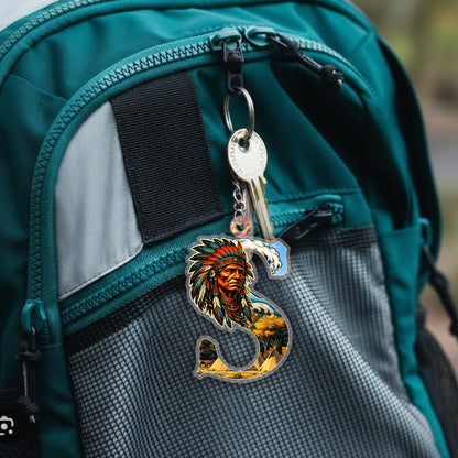 Letter S Native American Keychain