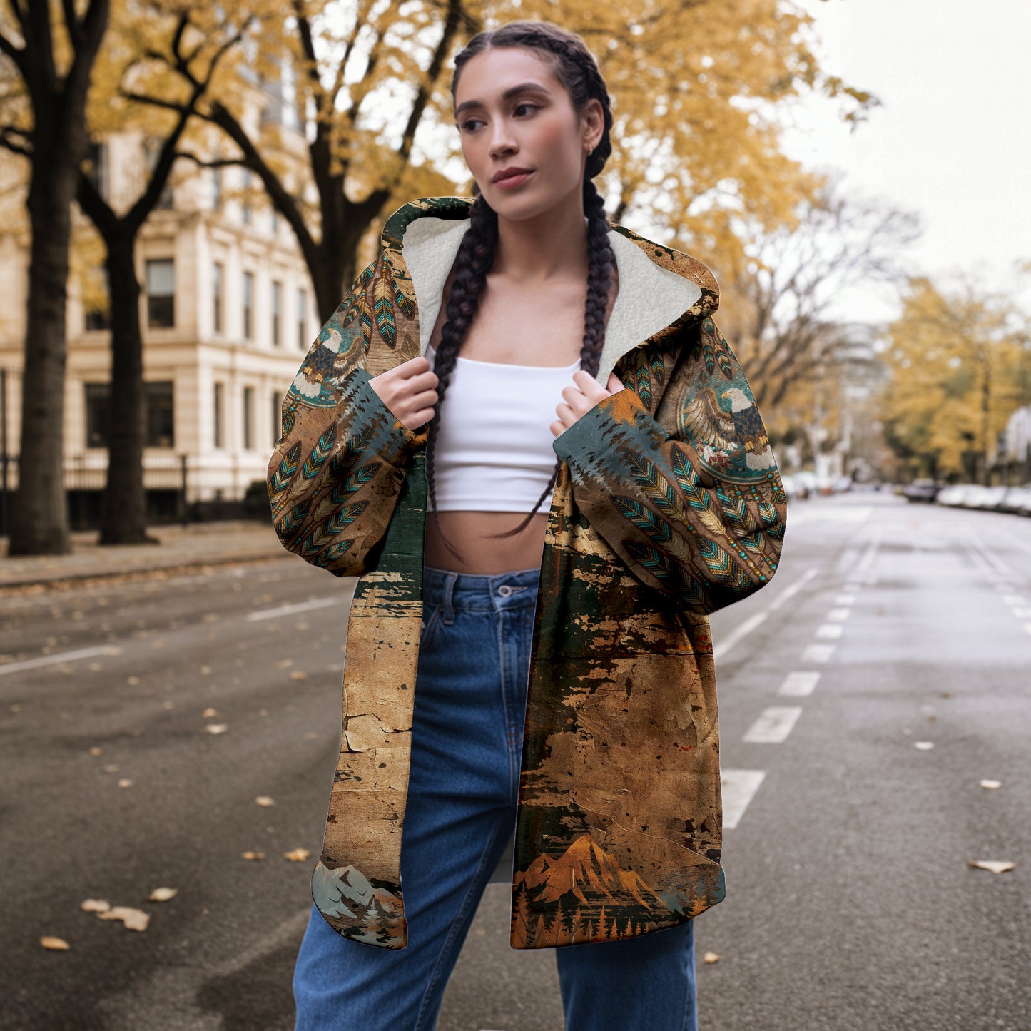 Native Twin Chief Dream Cloak – Strength and Honor in Earth Tones