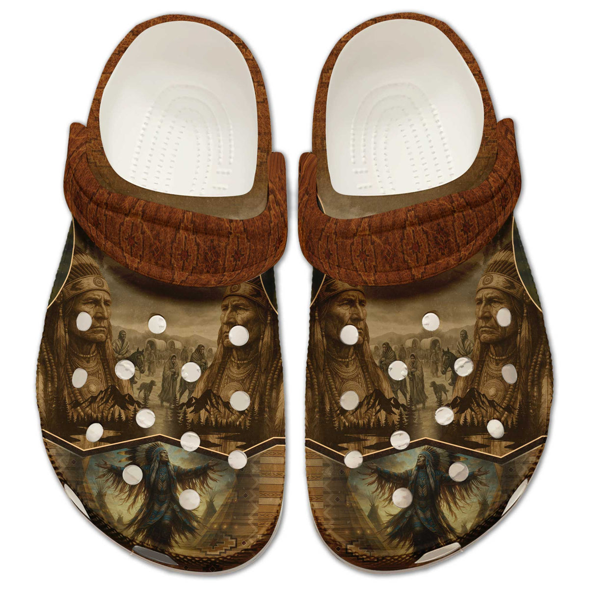 Native American Clogs for Men & Women – Tribal Chief & Eagle Design