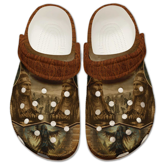 Native American Clogs for Men & Women – Tribal Chief & Eagle Design