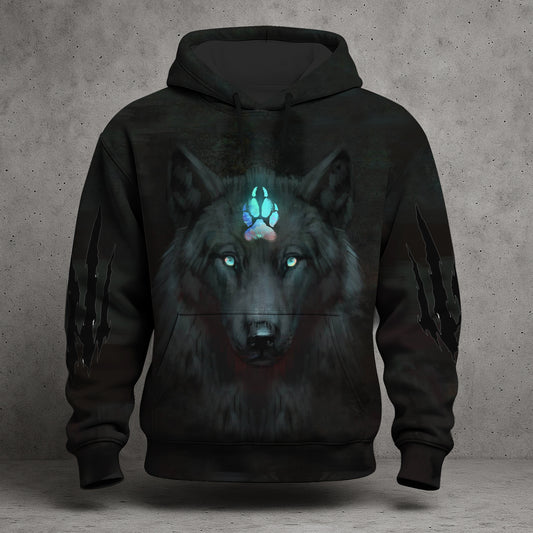 Moonlit Wolf Hoodie – Ethereal Glow & Mystic Presence