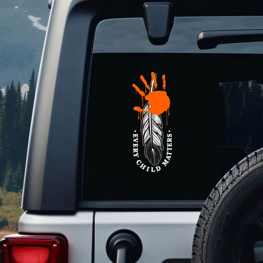 Every Child Matters Healing Feather - Native American Car Window Vinyl Sticker