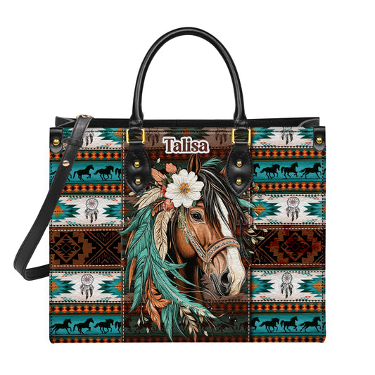 Personalized Leather Handbag for Women - Design Patterns Boho Western Style 01