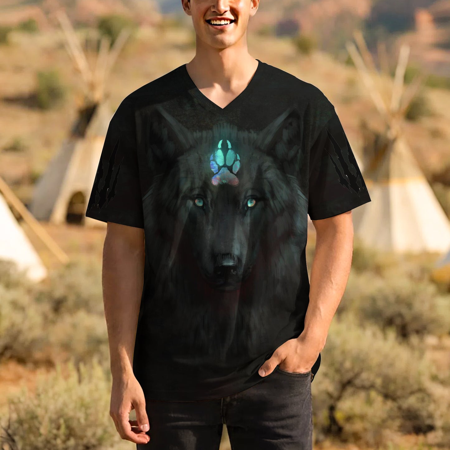 3D T-Shirt " Moonlit Wolf – Ethereal Glow & Mystic Presence"