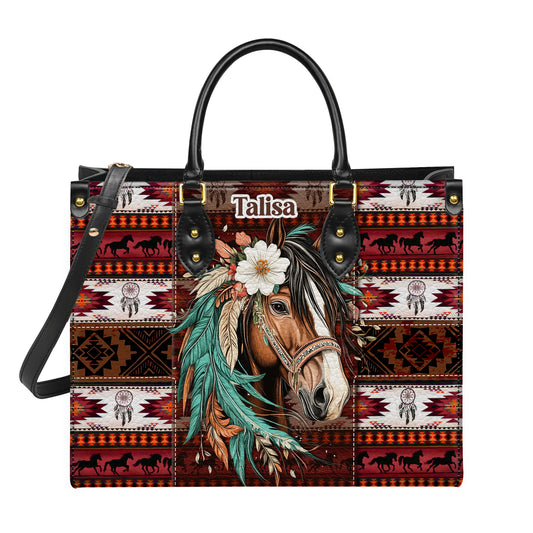 Personalized Leather Handbag for Women - Design Patterns Boho Western Style 02