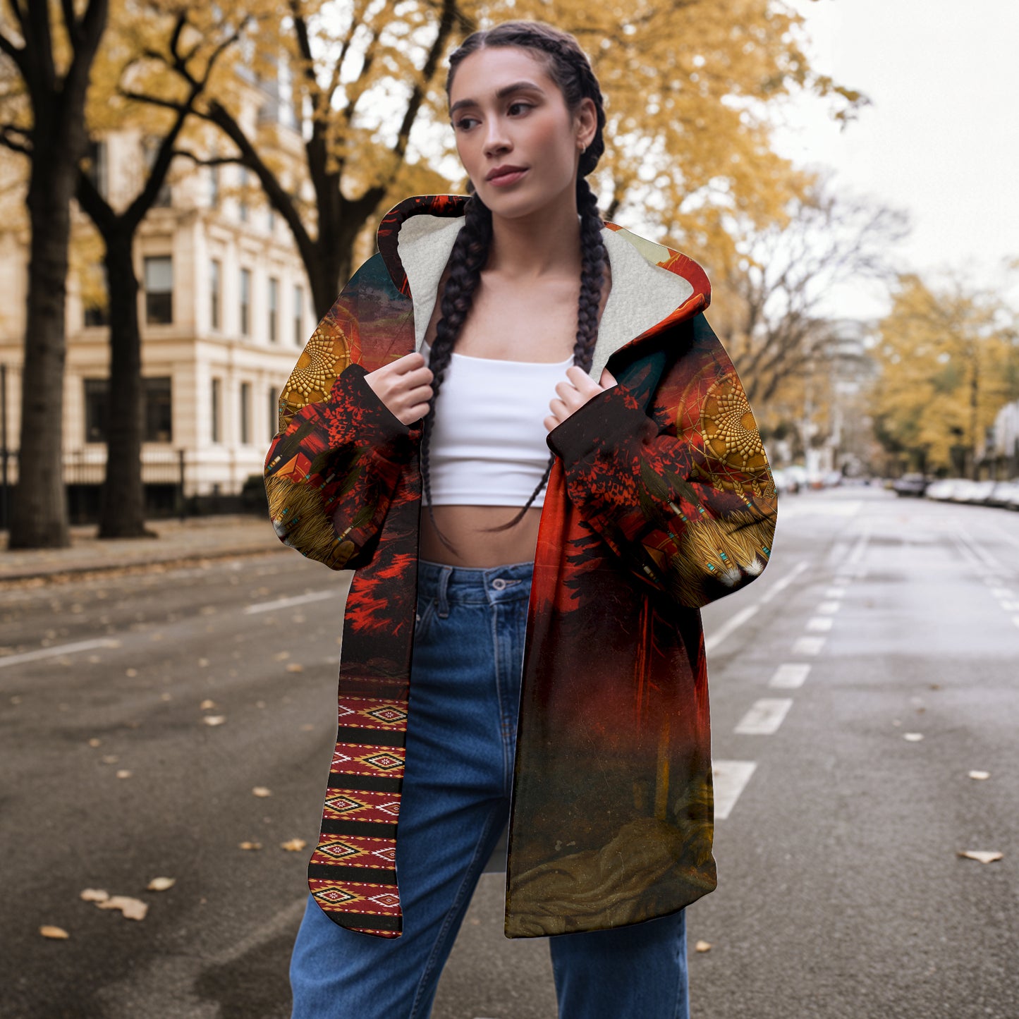 Native Chief & Eagle Spirit Dream Cloak – Fire of Strength and Freedom