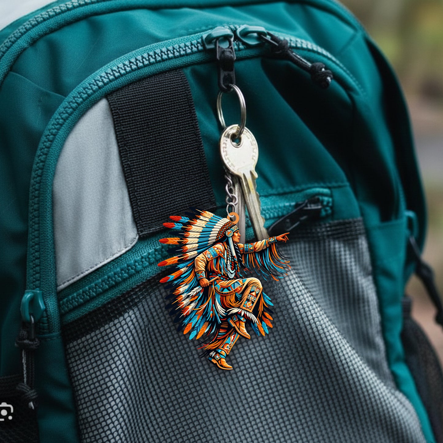 Native Chiefsr Keychain – Spiritual Animal Totem, Boho Gift for Native Chiefs Lovers