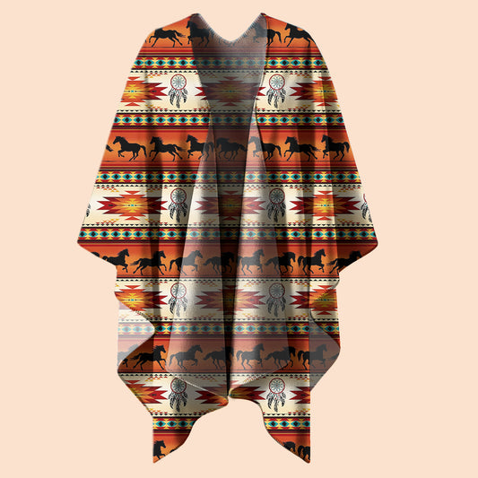 Poncho Tribal Mustang – Native Motifs & Traditional Dreamcatchers