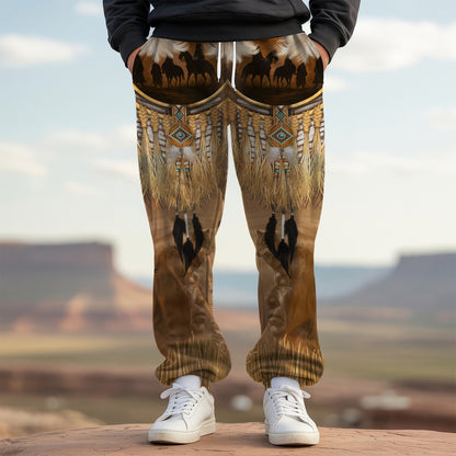 Tribal Aztec Pattern Sweatpants for Men & Women