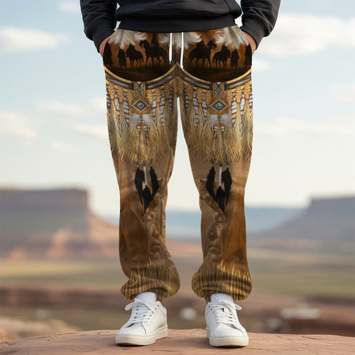 Tribal Aztec Pattern Sweatpants for Men & Women