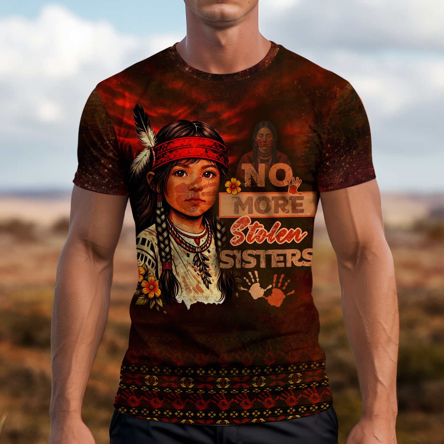3D T-Shirt " MMIW No More Stolen Sisters"