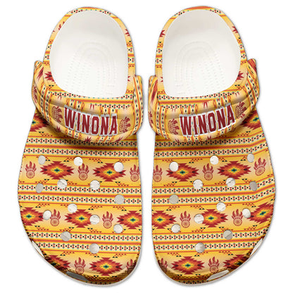 Custom Name Native Pattern Clogs – Warm & Unique Gift for the Whole Family