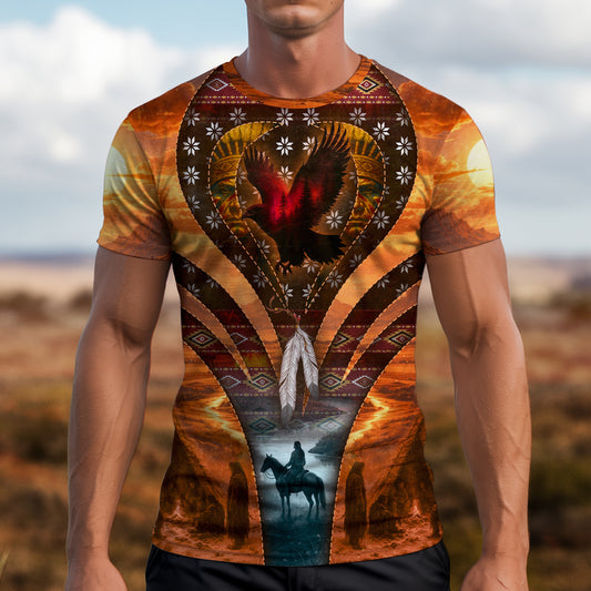 3D T-Shirt " Echoes of the Ancestors – The Chief Spirit Honoring Native Roots"