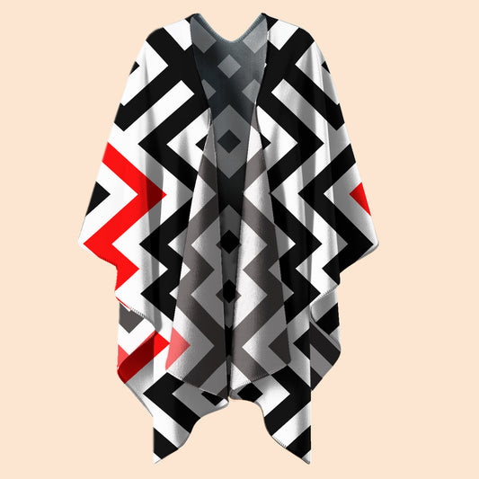 Boho Poncho with Wild Pattern and Native Dreamcatchers