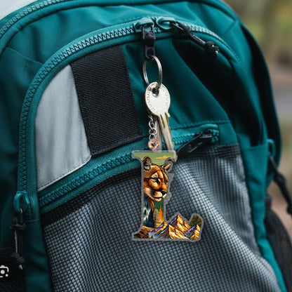 Letter L Native American Keychain