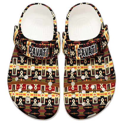 Custom Name Bold Tribal Clogs – Striking Native-Inspired Gift for the Whole Family