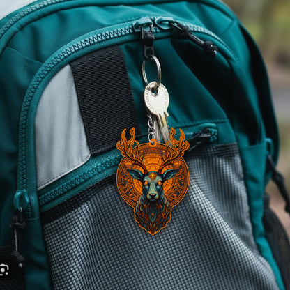 Native Deer Keychain – Spiritual Animal Totem, Boho Gift for Deer Lovers