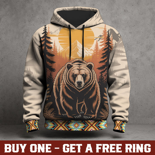 Native Heritage – The Chief Spirit Hoodie in Red & Blue, Symbol of Freedom and Pride